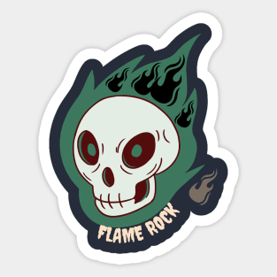 flame rock skull Sticker